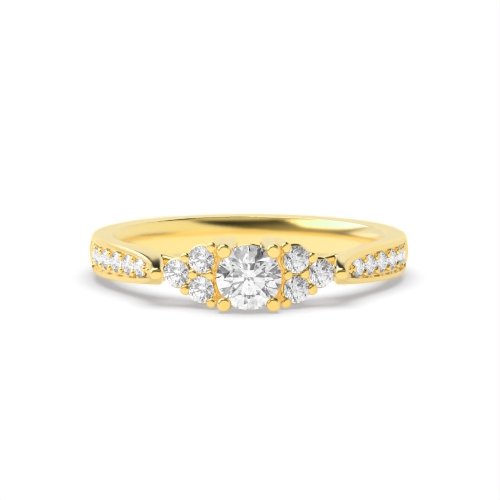 Bezel Setting Round Yellow Gold Whisperluminous Engagement Rings