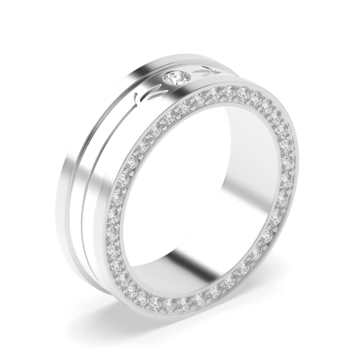bezel setting round shape mens diamond ring