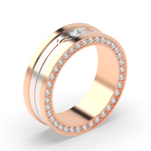 Bezel Setting Round Rose Gold Stargleam Diamond Rings