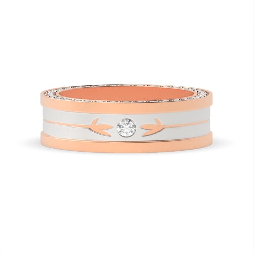 Bezel Setting Round Rose Gold Stargleam Diamond Rings