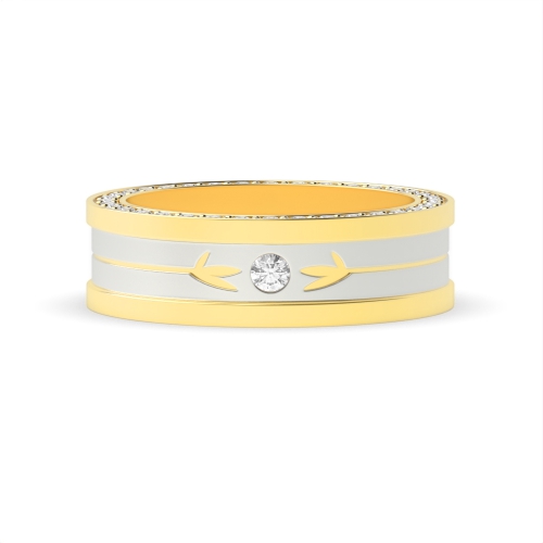 Bezel Setting Round Yellow Gold Stargleam Unusual Eternity Diamond Rings
