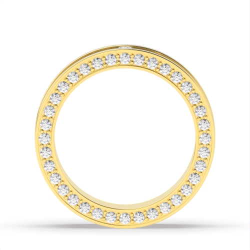 Bezel Setting Round Yellow Gold Stargleam Unusual Eternity Diamond Rings