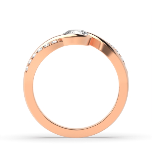 Bezel Setting Round Rose Gold Vibrance Engagement Rings