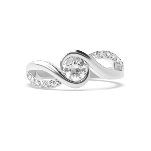 Bezel Setting Round Vibrance Side Stone Engagement Rings