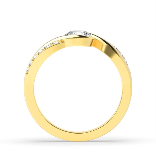 Bezel Setting Round Yellow Gold Vibrance Engagement Rings