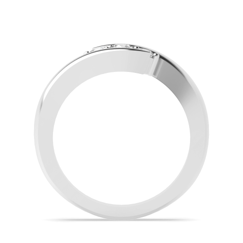 4 Prong Round Platinum Twisted minimalist Trilogy Engagement Rings