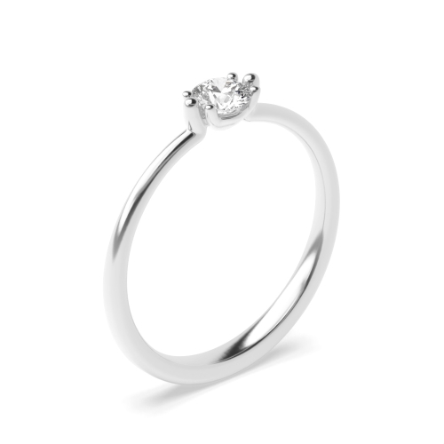 prong setting round shape classic solitaire diamond ring