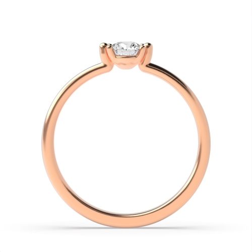 6 Prong Round Rose Gold Tri Claws Minimalist Engagement Rings
