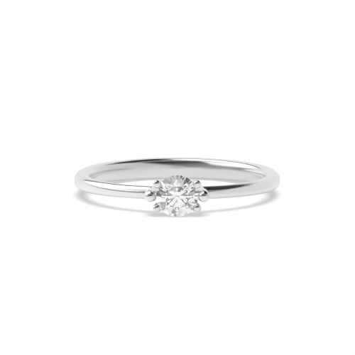 6 Prong Round Tri Claws Minimalist Moissanite Engagement Rings