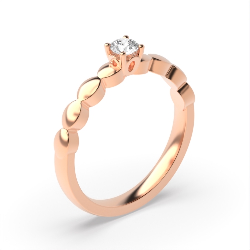 4 Prong Round Rose Gold Glamour Engagement Rings