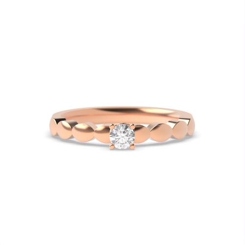 4 Prong Round Rose Gold Glamour Engagement Rings