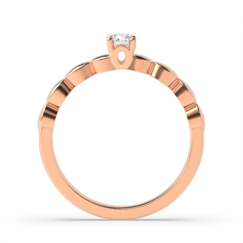 4 Prong Round Rose Gold Glamour Engagement Rings