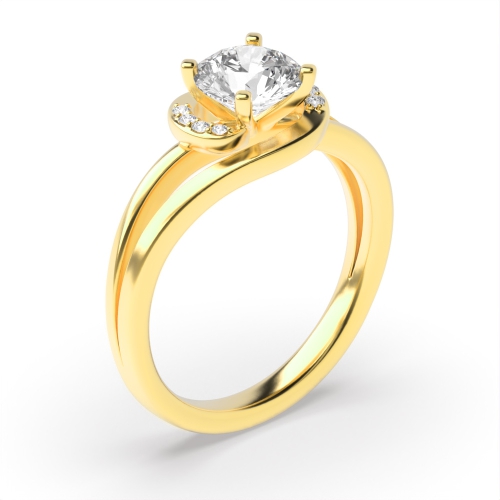 4 Prong Round Yellow Gold Solitaire Engagement Ring