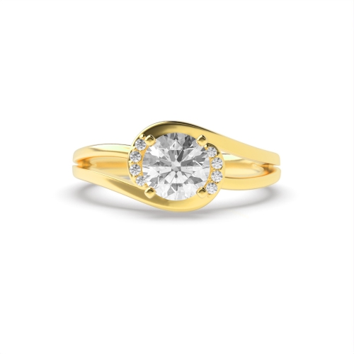 4 Prong Round Yellow Gold Solitaire Engagement Ring