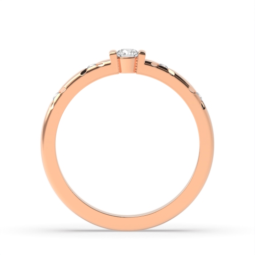 Channel Setting Round Rose Gold Stylist Engagement Rings
