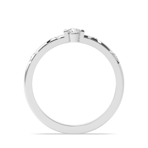 Channel Setting Round Silver Stylist Side Stone Engagement Rings