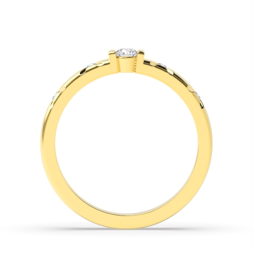 Channel Setting Round Yellow Gold Stylist Engagement Rings