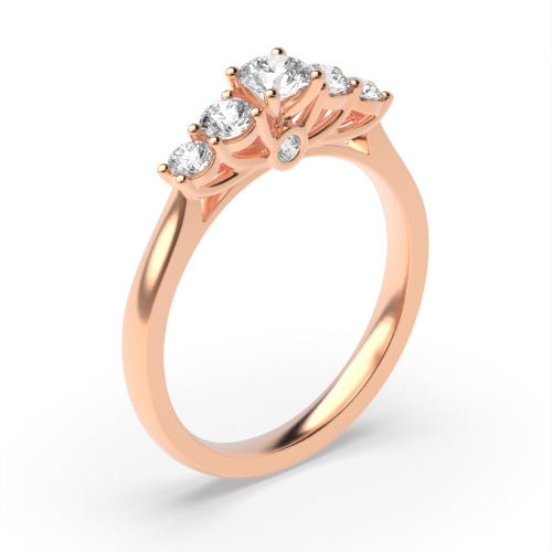 4 Prong Round Rose Gold Whisperstream Diamond Rings