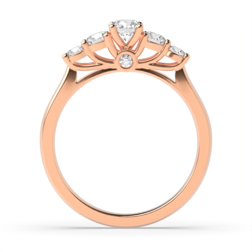 4 Prong Round Rose Gold Whisperstream Diamond Rings