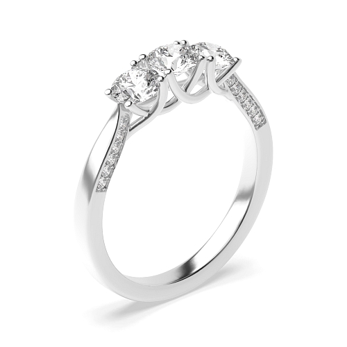 4 Prong Round Sparkling Moissanite Engagement Rings