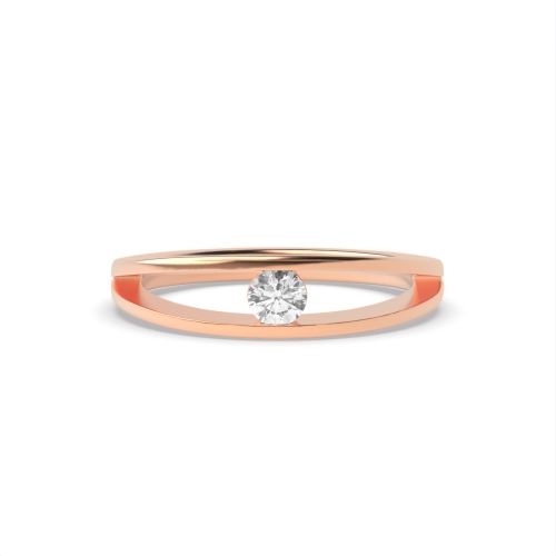 Channel Setting Round Rose Gold Orbit Engagement Rings