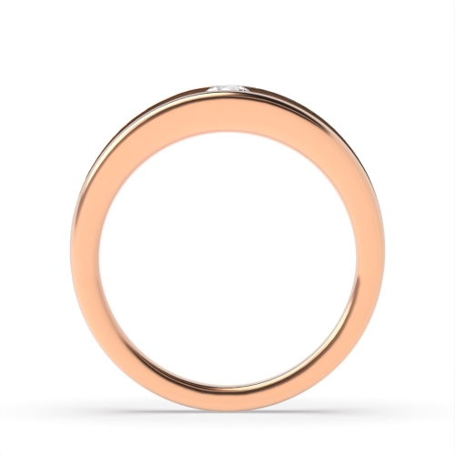 Channel Setting Round Rose Gold Orbit Engagement Rings