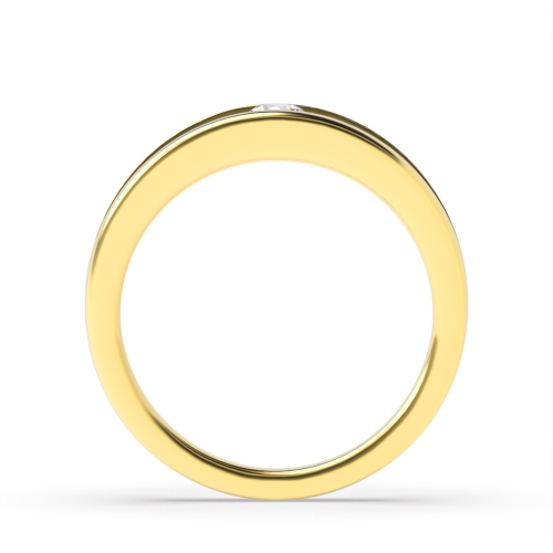 Channel Setting Round Yellow Gold Orbit Engagement Rings