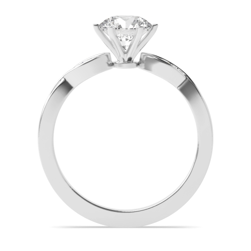 6 Prong Round Flower head Wavy set shoulder Engagement Rings