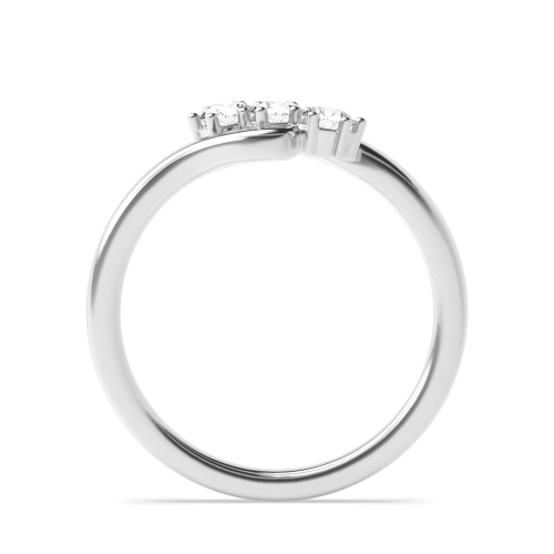 6 Prong Round Platinum Twisted minimalist Trilogy Engagement Rings