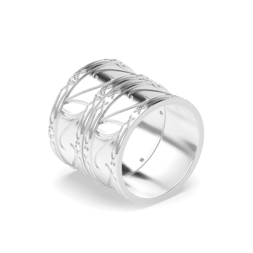 prong setting round shape couple engagement Lab Grown Diamond ring