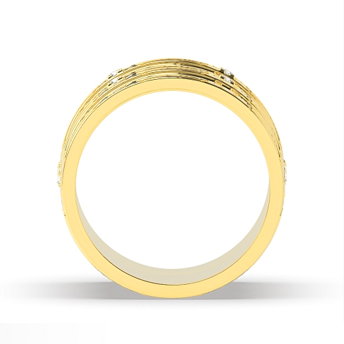 4 Prong Round Yellow Gold Couple engagement Eternity Engagement Rings