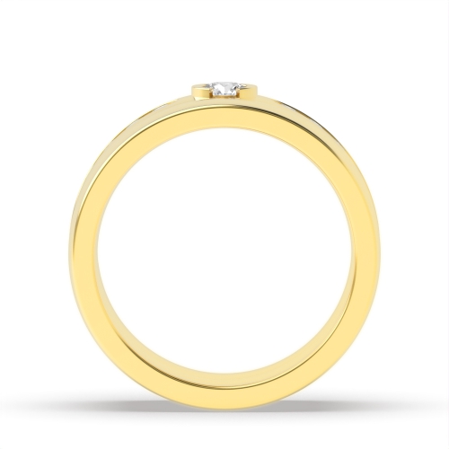 4 Prong Round Yellow Gold Myst Engagement Rings