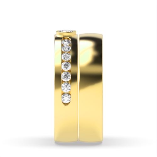 4 Prong Round Yellow Gold Myst Engagement Rings