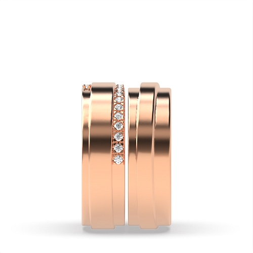 4 Prong Round Rose Gold Starhalfway Couples Engagement Rings