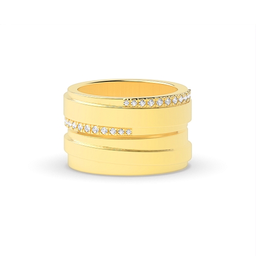 4 Prong Round Yellow Gold Starhalfway Couples Engagement Rings