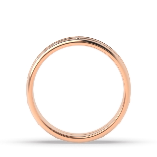 Bezel Setting Round Rose Gold Couple Couples Engagement Rings