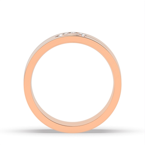 Channel Setting Round Rose Gold Couple heart Couples Engagement Rings