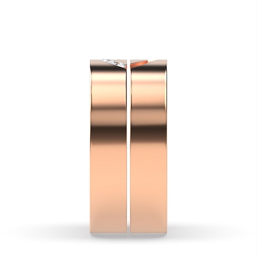 Channel Setting Round Rose Gold Couple heart Couples Engagement Rings