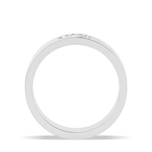 Channel Setting Round Couple heart Engagement Rings