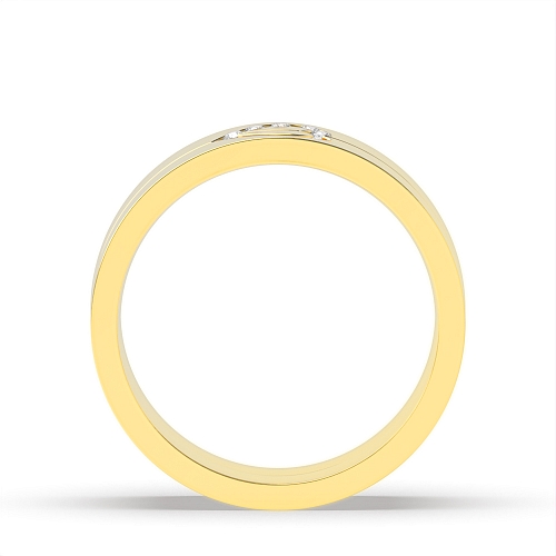 Channel Setting Round Yellow Gold Couple heart Couples Engagement Rings