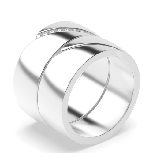 Channel Setting Round Platinum Couples Wedding Rings & Bands