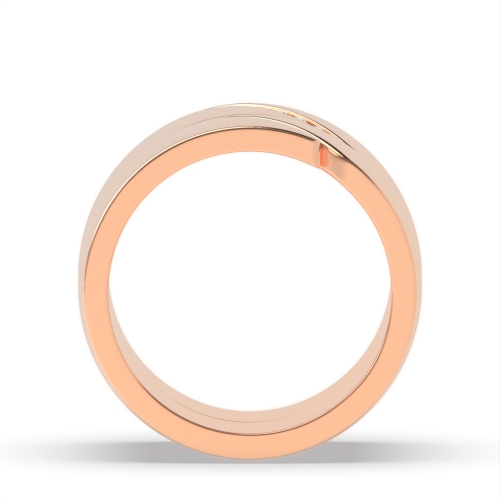 Channel Setting Round Rose Gold Couple tension set Couples Engagement Rings