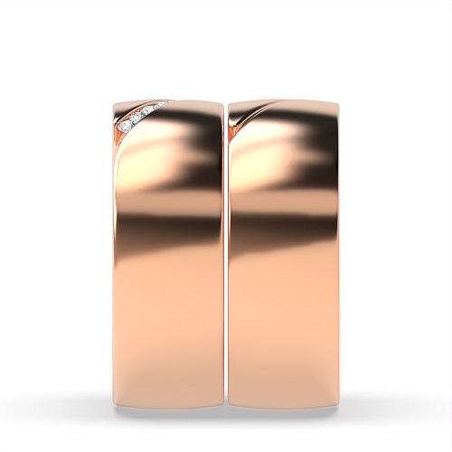 Channel Setting Round Rose Gold Couple tension set Couples Engagement Rings