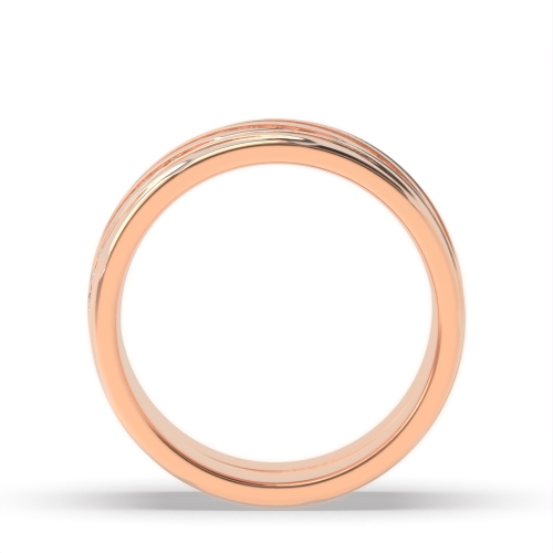 Channel Setting Round Rose Gold Couple Couples Diamond Rings