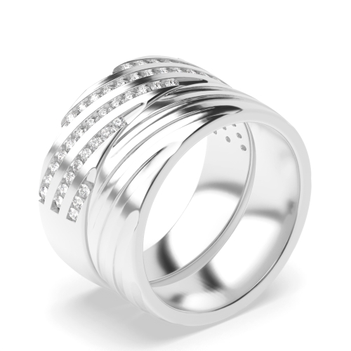 Channel Setting Round White Gold Couple Couples Diamond Rings