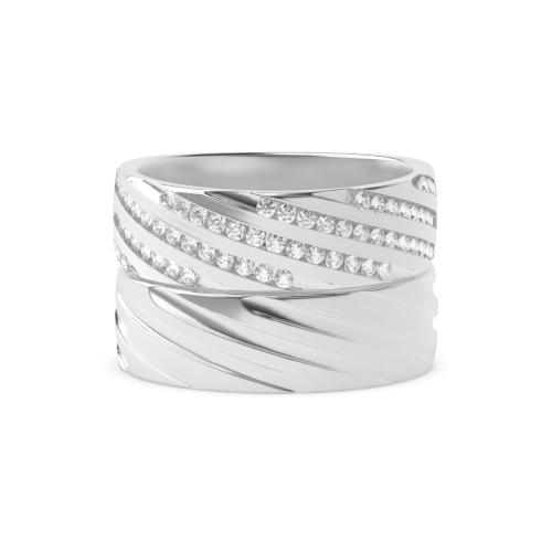 Channel Setting Round White Gold Couple Couples Diamond Rings