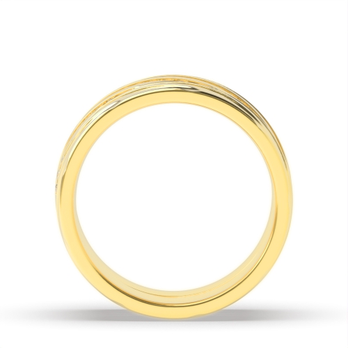 Channel Setting Round Yellow Gold Couple Couples Diamond Rings