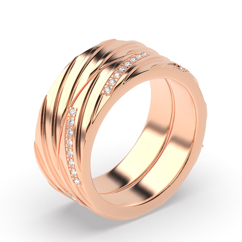 4 Prong Round Rose Gold Jewel-toned Couples Engagement Rings