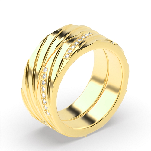 4 Prong Round Yellow Gold Jewel-toned Eternity Engagement Rings