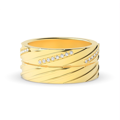 4 Prong Round Yellow Gold Jewel-toned Eternity Engagement Rings